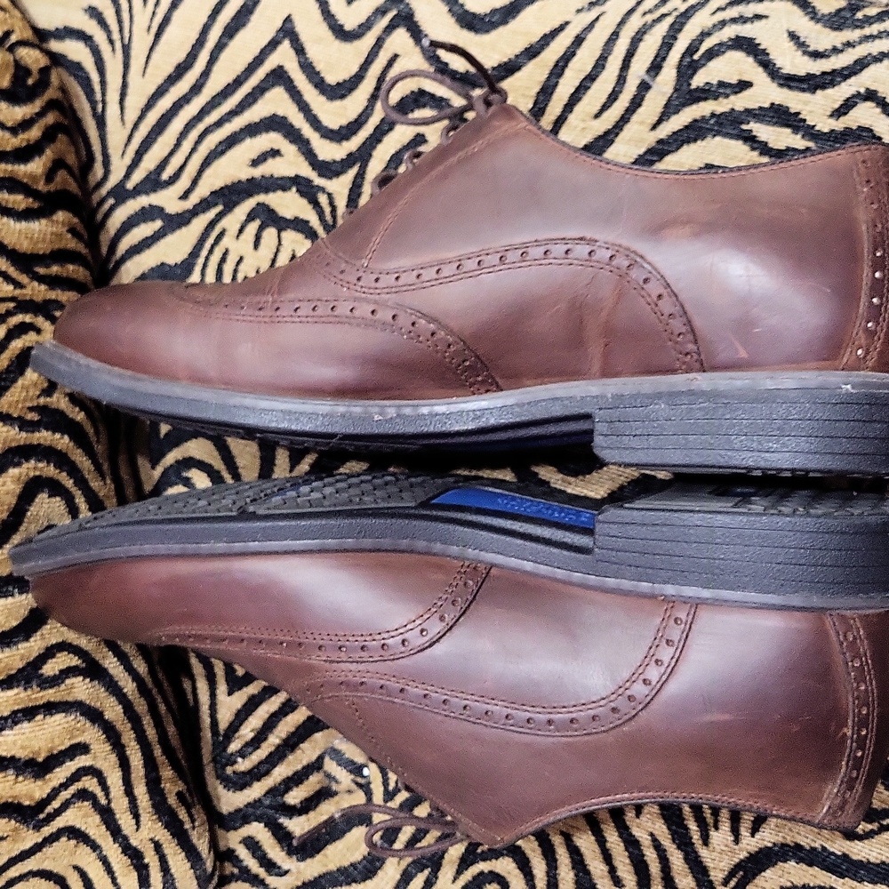 MEN'S Johnston & Murphy Dark Brown Leather Oxfords, SIZE 11.5 - Picture 6 of 9